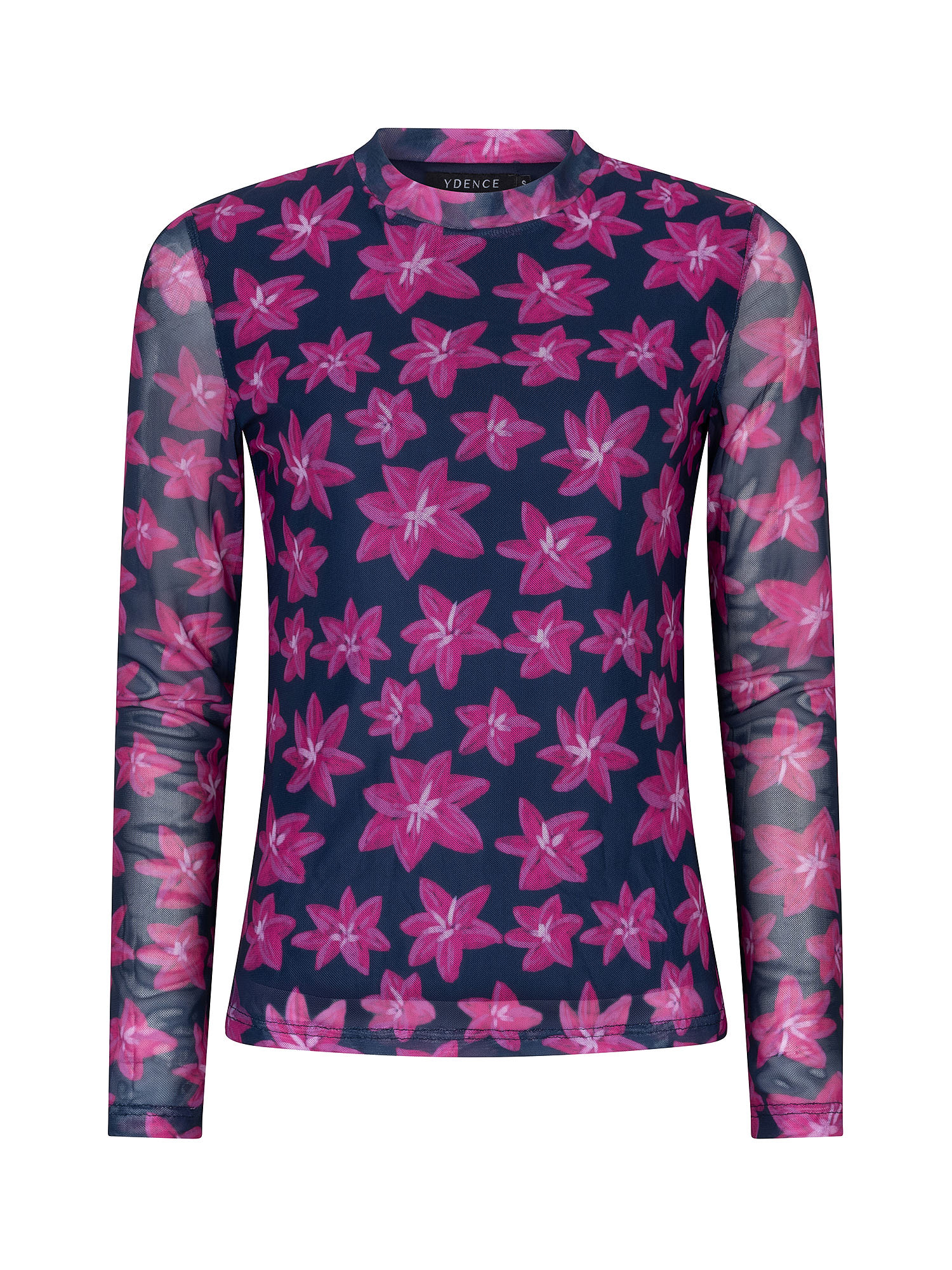 Top Willemijn navy flower front