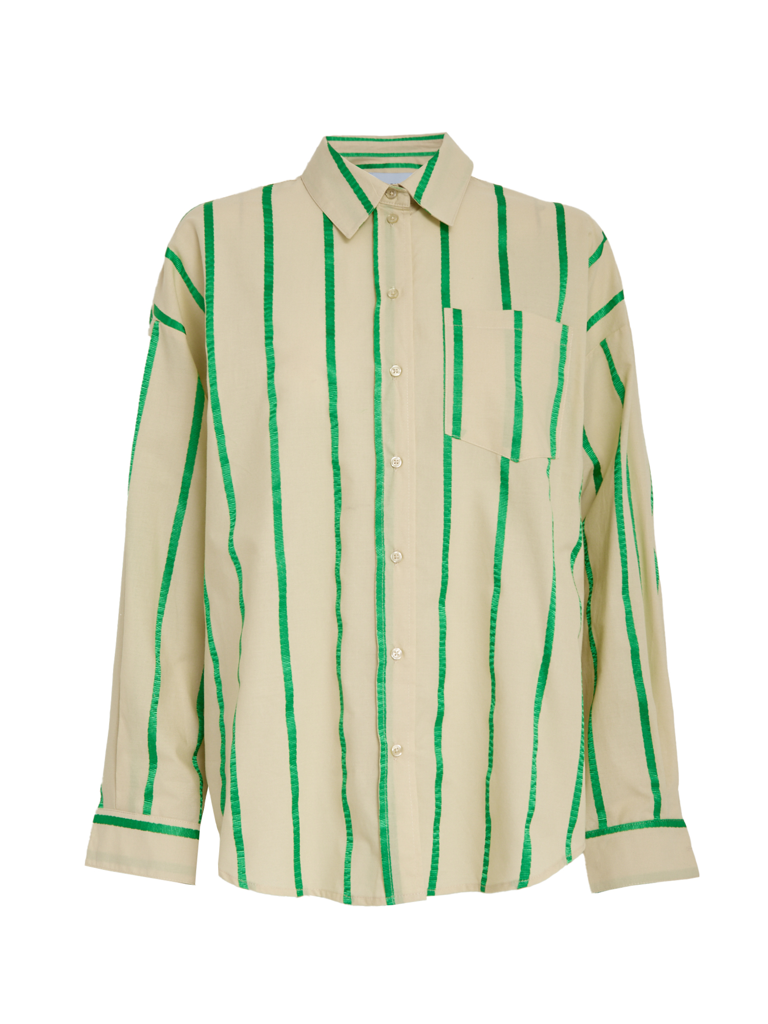 MI7003 - MSEleni Oversize Shirt - 3032S Greenbriar Stripe - Main